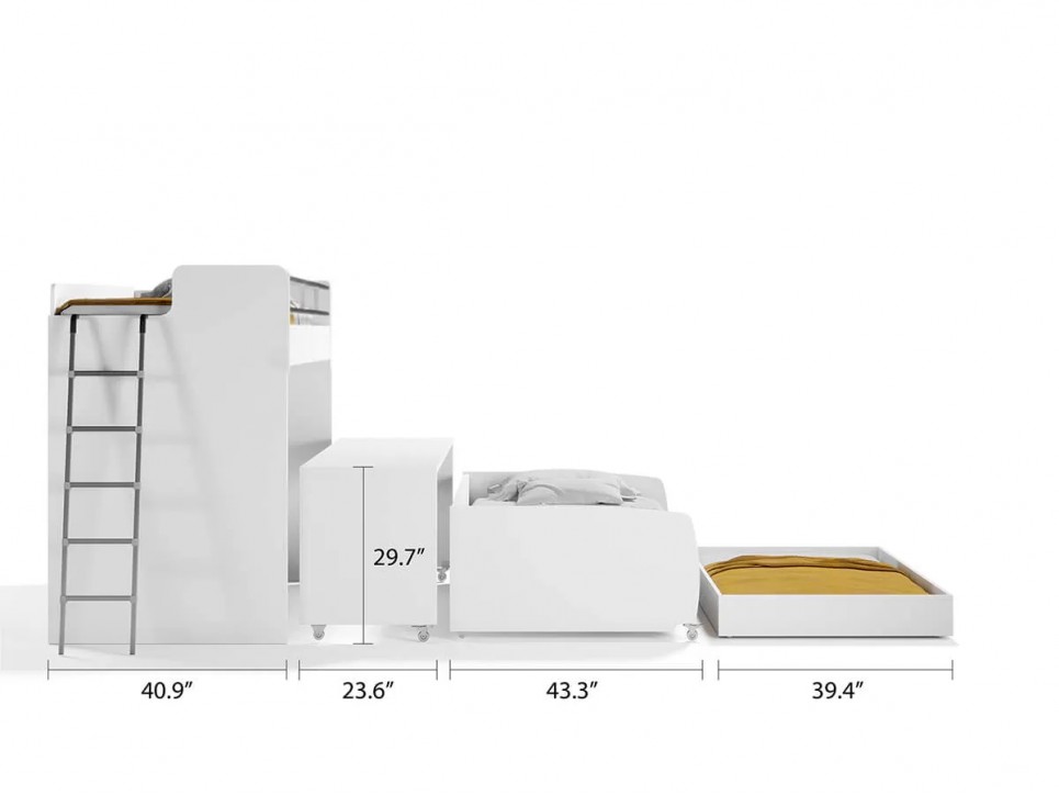 NEW Bel Mondo Twin Over Full/Full XL Bunk Bed Set