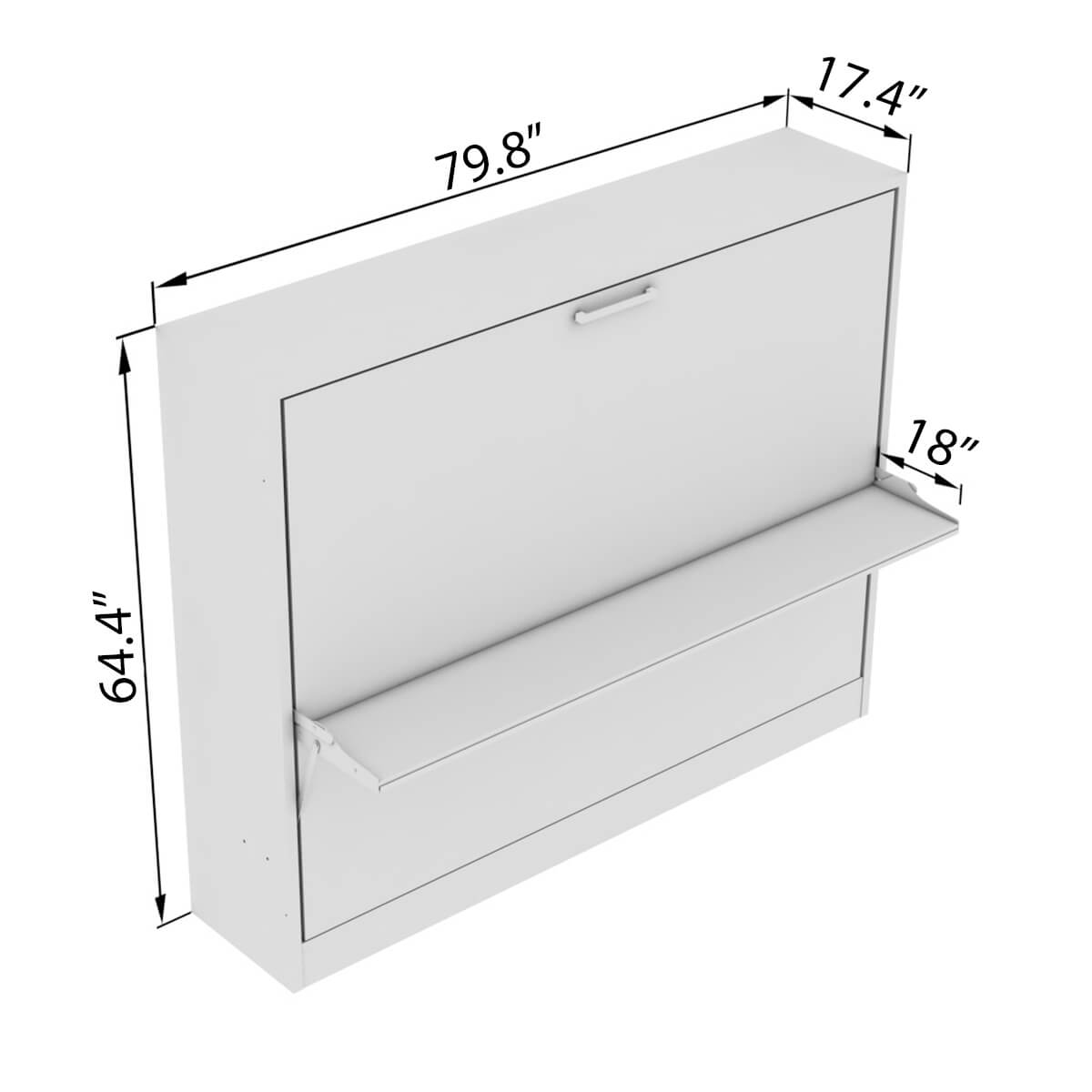 Full Size Murphy Wall Bed with Table - Spazio