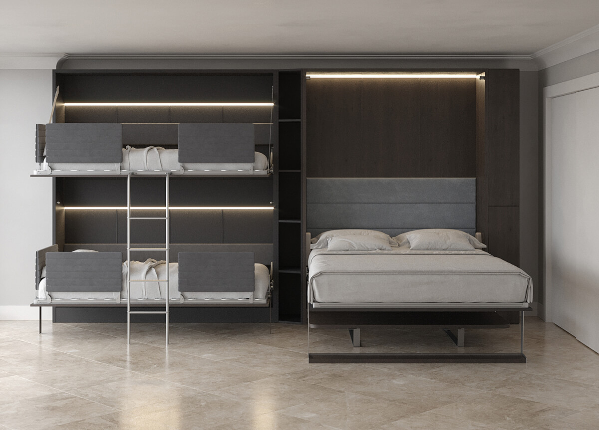 Pensiero Twin Wall Bunk Bed