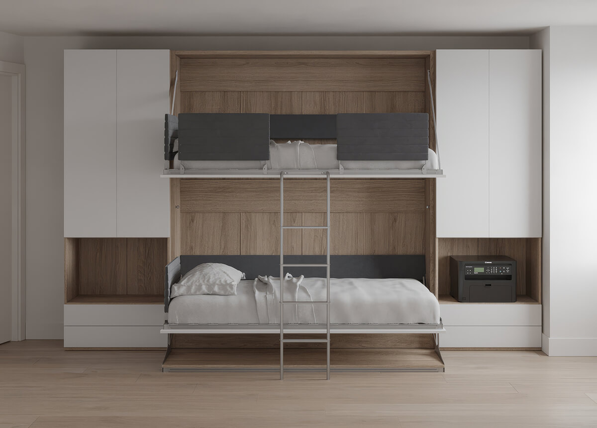 Pensiero Twin Wall Bunk Bed